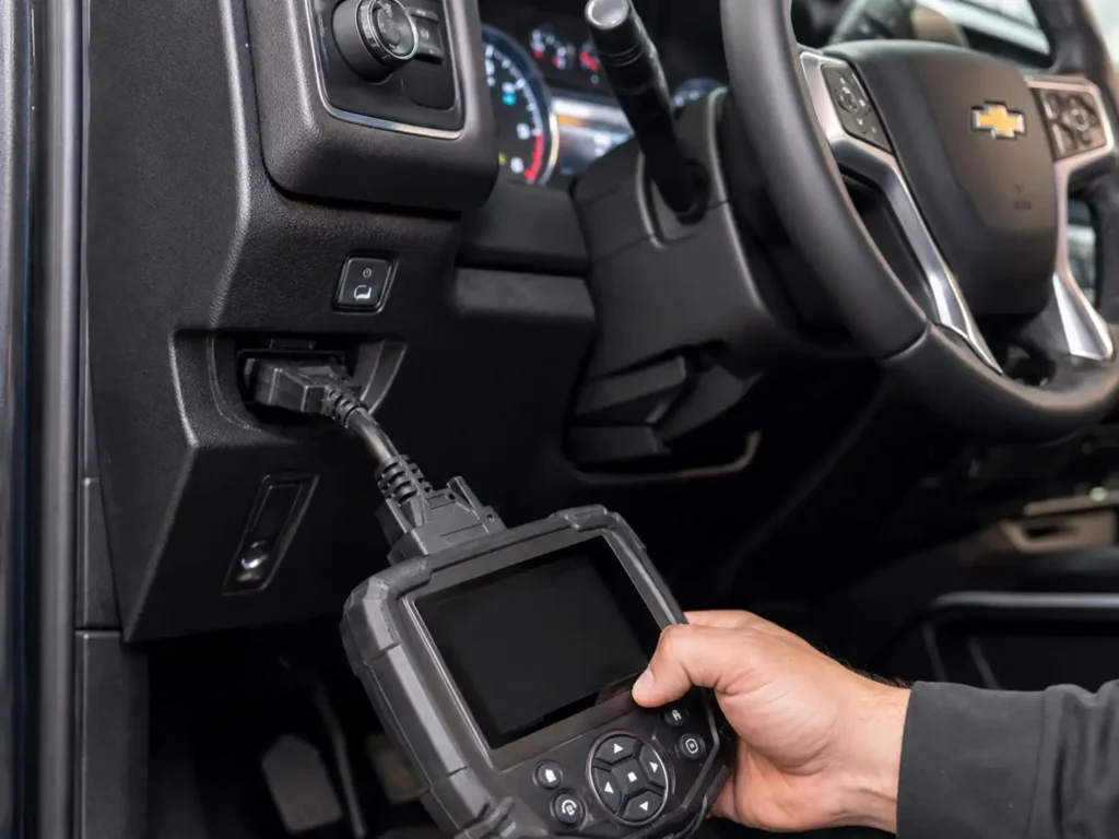 OBD scanner diagnosing 2020 Chevy Silverado power steering problems