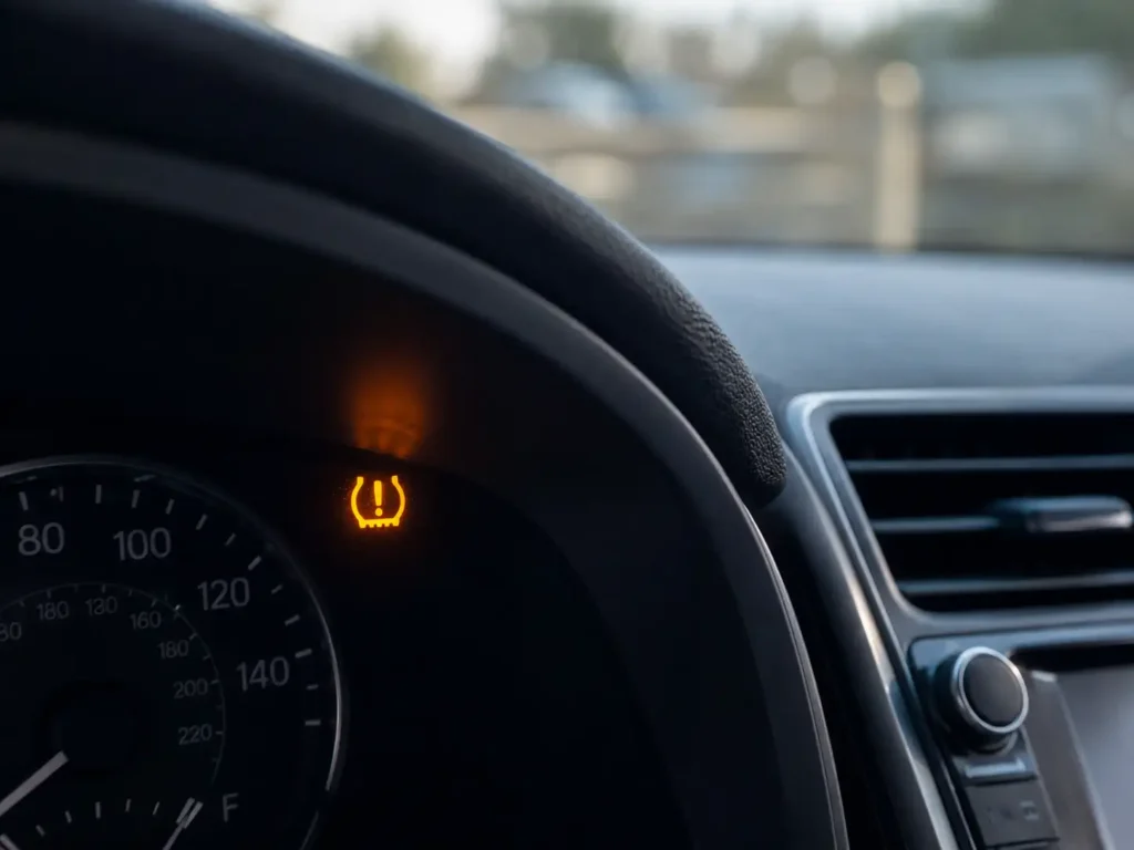 Toyota Venza TPMS warning light illuminated on dashboard