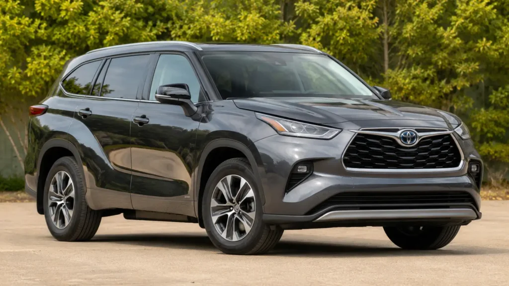 Toyota Highlander exterior shown for the TPMS reset button location guide
