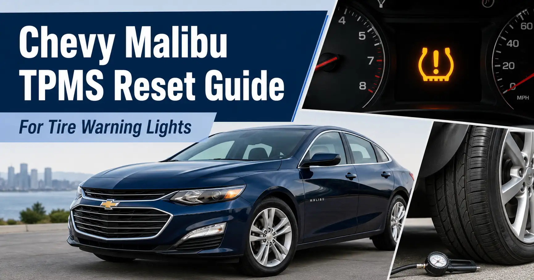 Chevy Malibu TPMS reset with tire pressure warning light