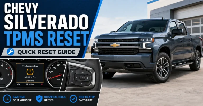 Chevy Silverado TPMS reset with tire pressure warning light