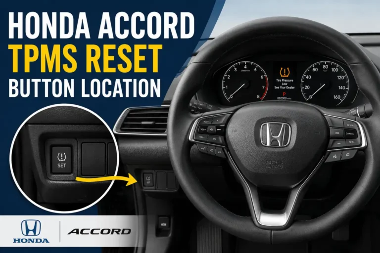 Honda Accord TPMS reset button location near dashboard