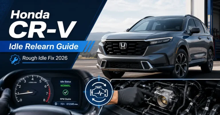 Honda CR-V idle relearn with OBD2 scanner connected