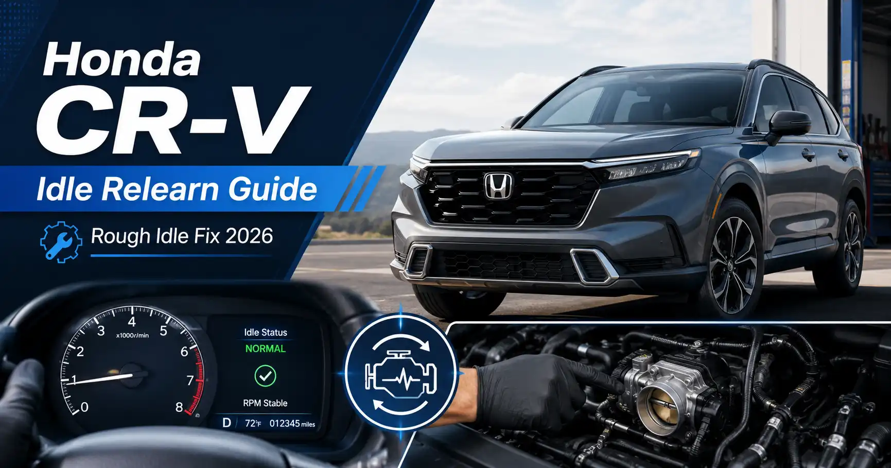 Honda CR-V idle relearn with OBD2 scanner connected
