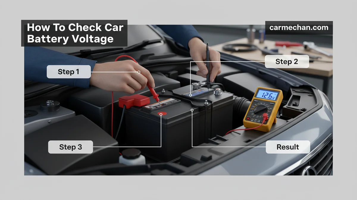 How To Check Car Battery Voltage How To Check Car Battery Voltage visual guide showing the main topic and key context