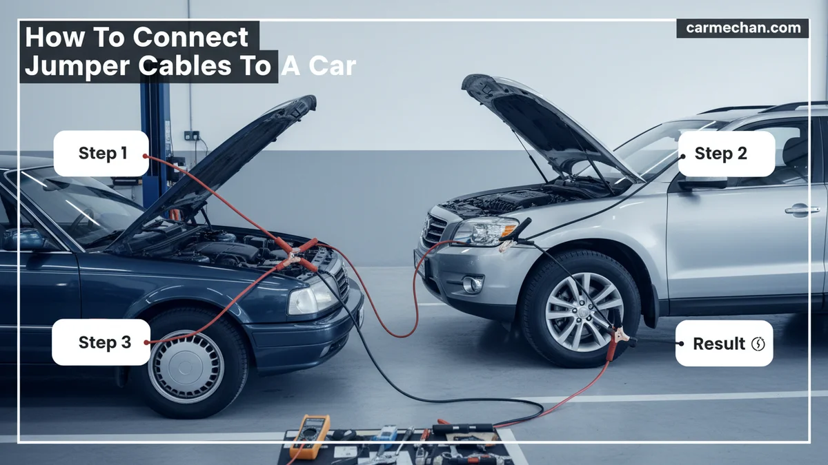How To Connect Jumper Cables To A Car How To Connect Jumper Cables To A Car visual guide showing the main topic and key context