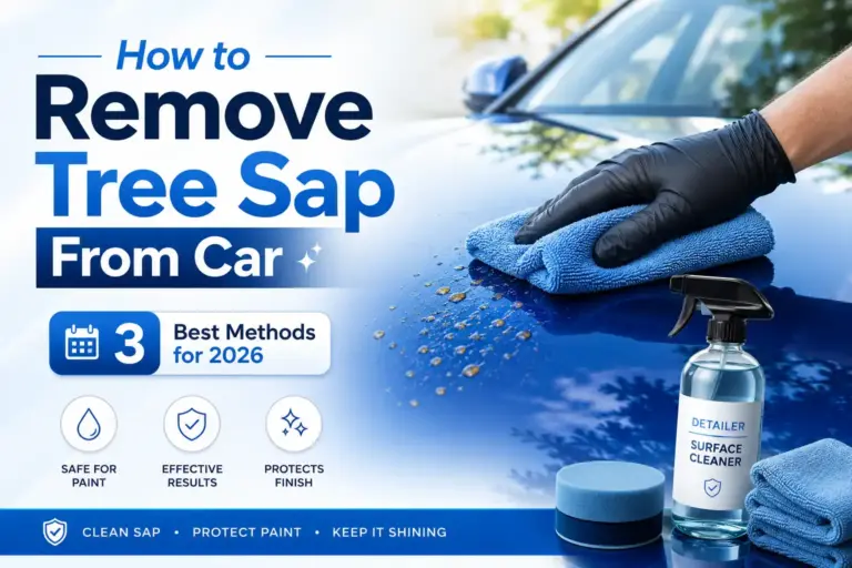 How to remove tree sap from car paint using a microfiber towel and safe surface cleaner