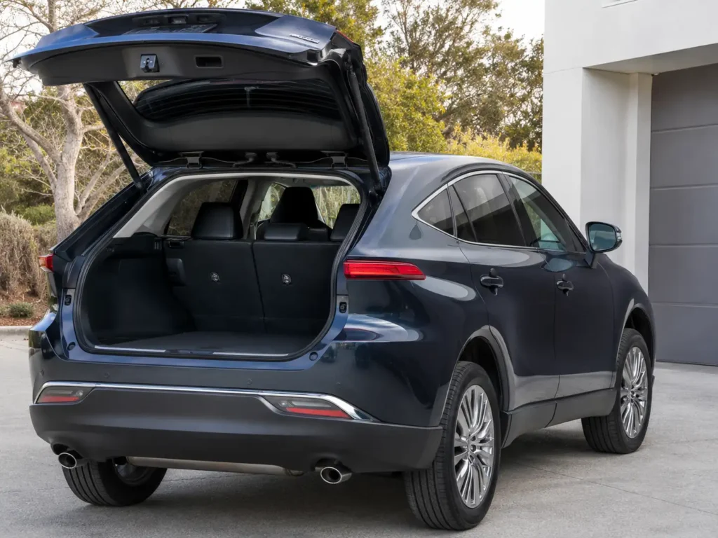 Toyota Venza liftgate reset button location on the open rear door jamb