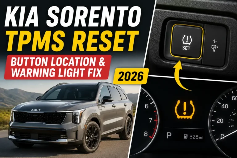 Kia Sorento TPMS reset button location with tire warning light
