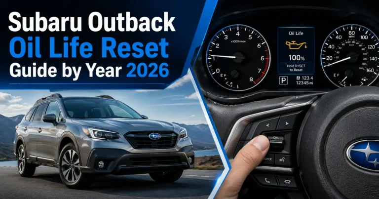 Subaru Outback oil life reset maintenance reminder on touchscreen