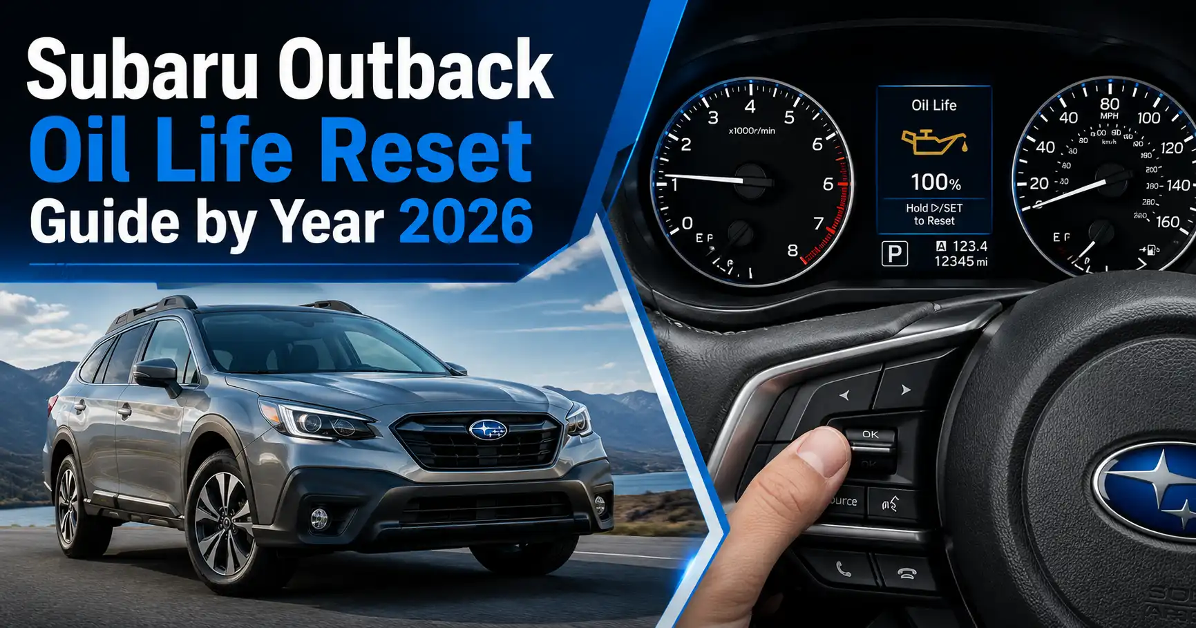 Subaru Outback oil life reset maintenance reminder on touchscreen