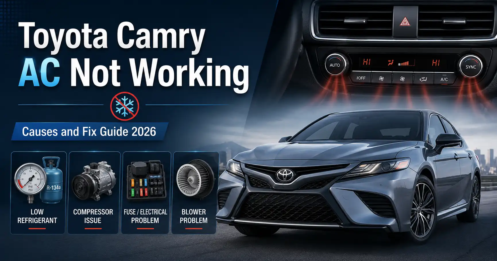 Toyota Camry AC not working with warm vent air