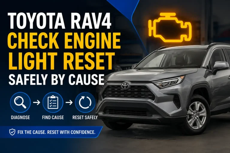 Toyota RAV4 check engine light reset with OBD2 scanner