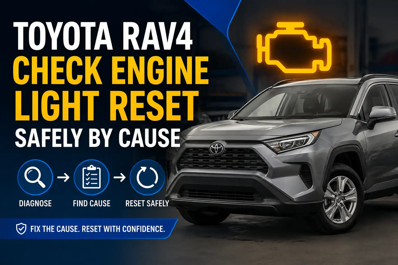 Toyota RAV4 check engine light reset with OBD2 scanner