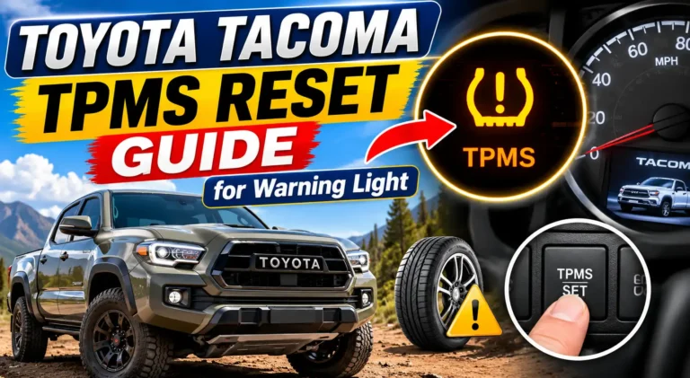 Toyota Tacoma TPMS reset with tire pressure warning light