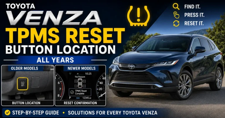 toyota venza tpms reset button location