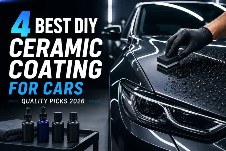 Applying DIY ceramic coating to a glossy car with water-beading protection