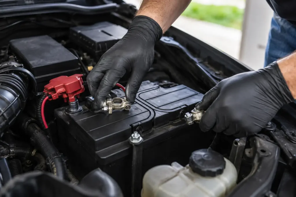 Installing a car battery to save on labor cost