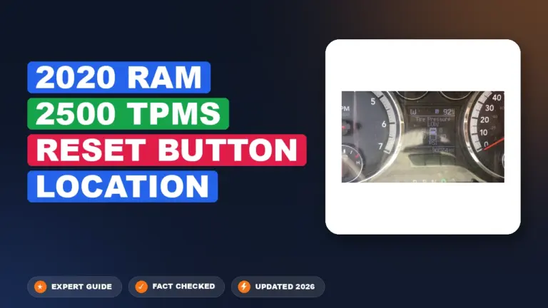 2020 Ram 2500 TPMS Reset Button Location: Solved