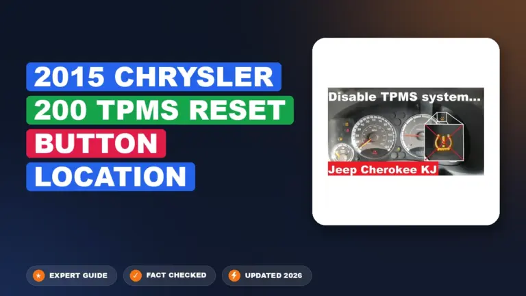 2015 Chrysler 200 TPMS Reset Button Location Clarified