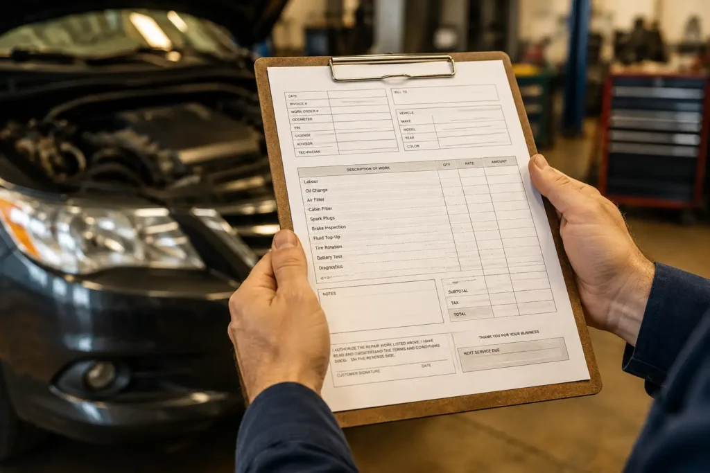 Mechanic holding an unpaid repair invoice used to file a lien