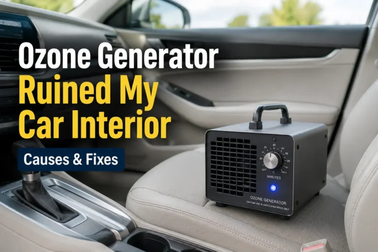 Ozone generator running alone inside a car interior causing damage