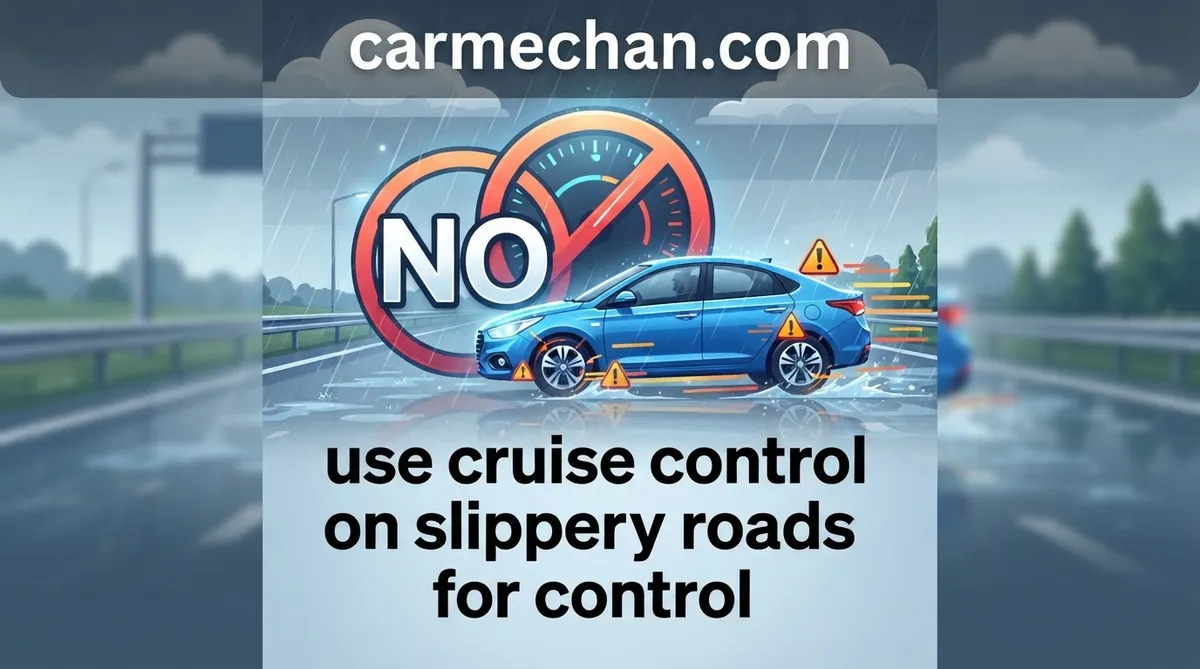 use cruise control on slippery roads for control
