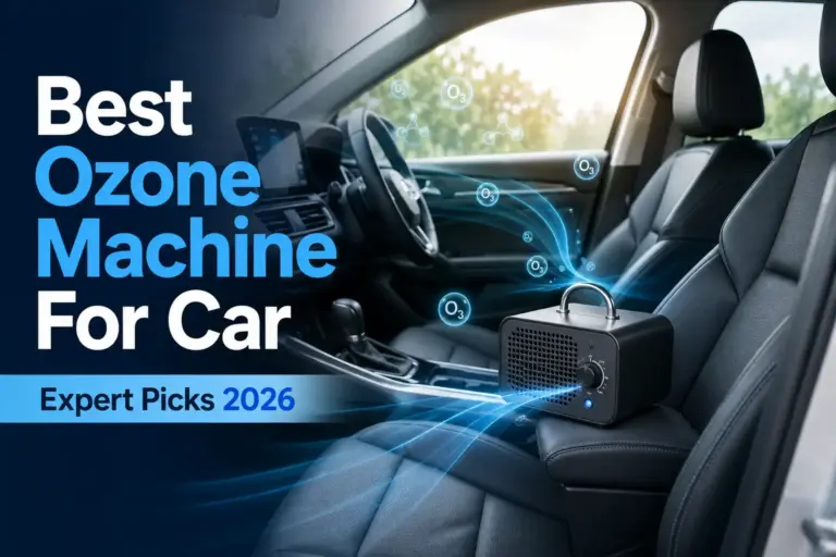 Best ozone machine for car 2026 shown inside a modern vehicle for odor removal and interior air treatment
