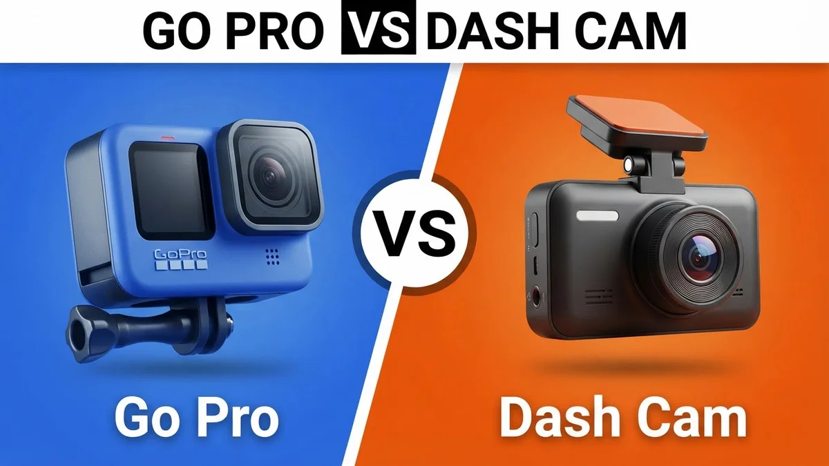 Go Pro vs Dash Cam side-by-side comparison