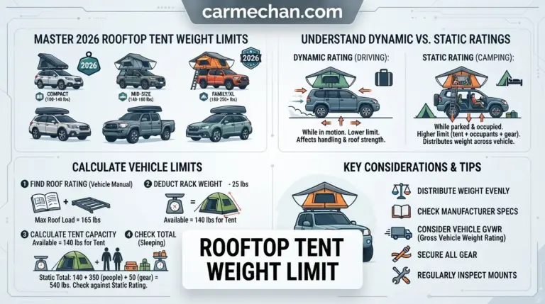 rooftop tent weight limit reference infographic