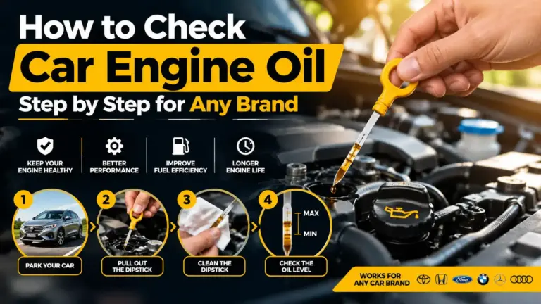 How to check car engine oil step by step using a dipstick to measure oil level between MIN and MAX marks